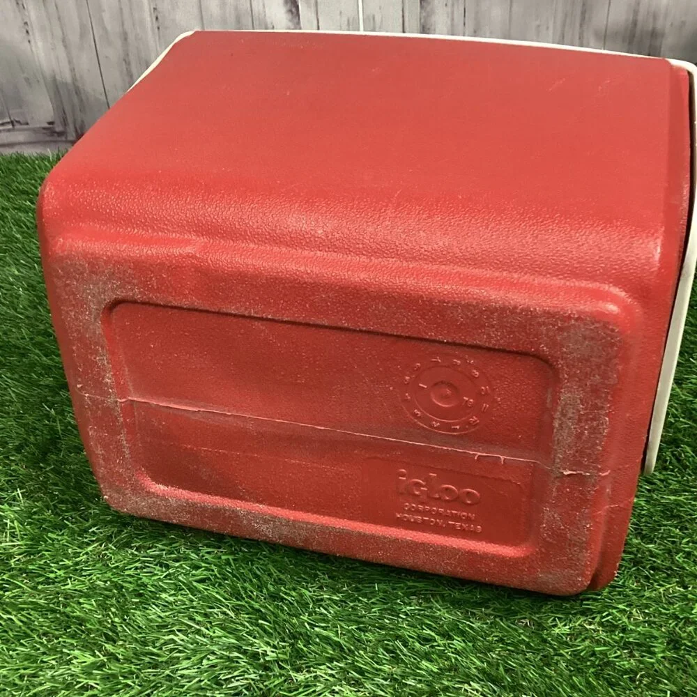 Vintage Little Playmate by Igloo Push Button Red White Logo Cooler